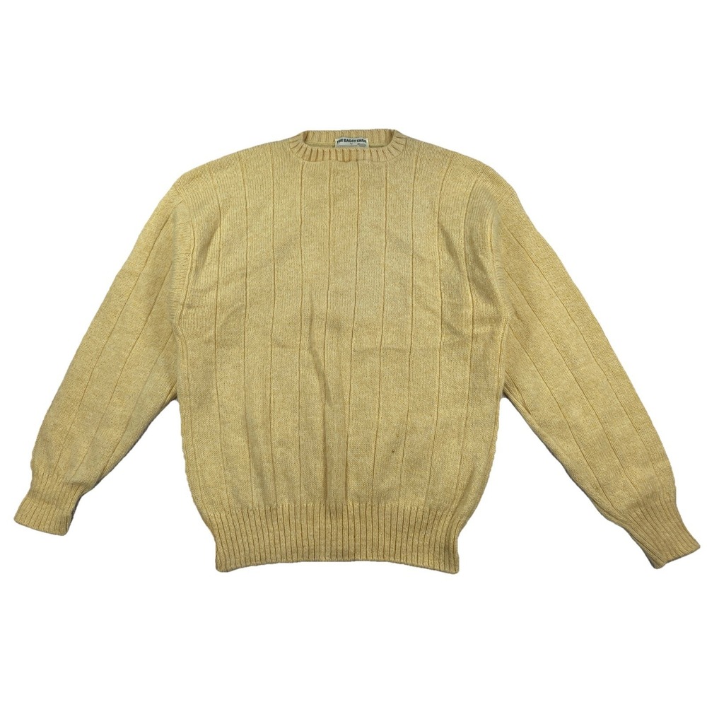 Vintage Lord Jeff The Baggy Shag Wool Mohair Sweater Yellow Size XL (Holes)